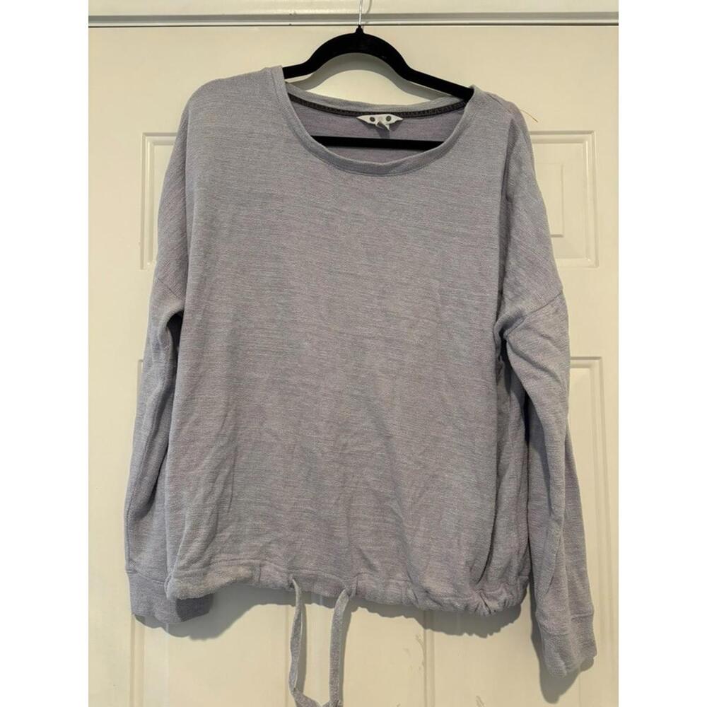 Anthropologie Three Dots lavender women's terry cloth‎ sweatshirt sz L #1625